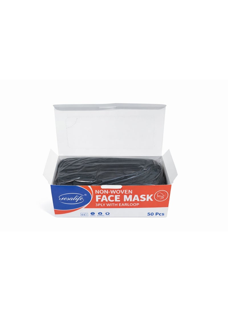 Gesalife Face Mask Non-Woven 3Ply Black - Image 4